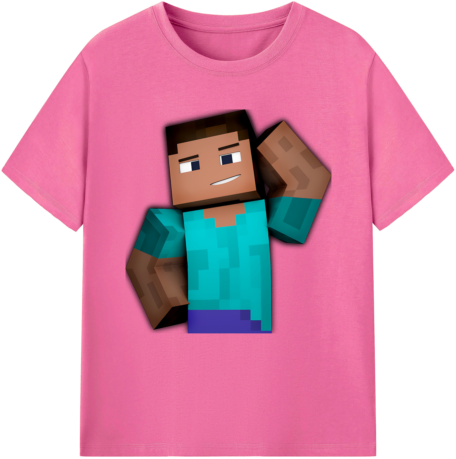 （画像用） マインクラフト ブロックの世界 Minecraft MC Block world レディースカジュアルプリントTシャツ（綿100％）